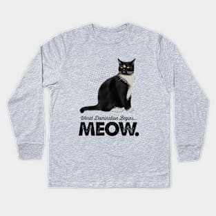 World Domination Begins...Meow. Kids Long Sleeve T-Shirt